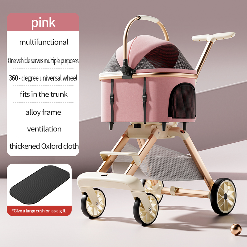 Hot sale small and medium-sized multi-functional pet stroller - Imagem 4