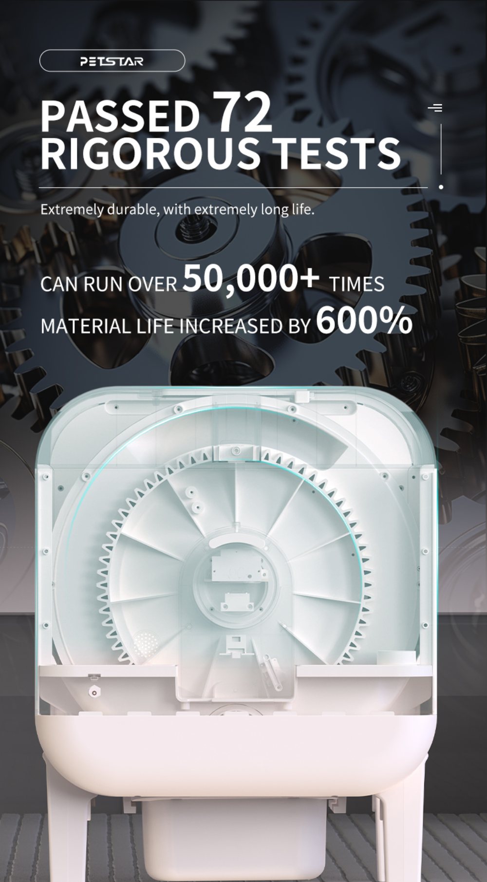 Self Cleaning Cat Litter Box Large Capacity Smart Automatic Cat Litter Box With APP Control for Multiple Cats - الصورة 5