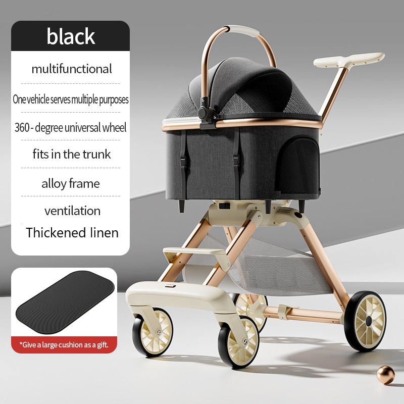 Hot sale small and medium-sized multi-functional pet stroller - Imagem 2