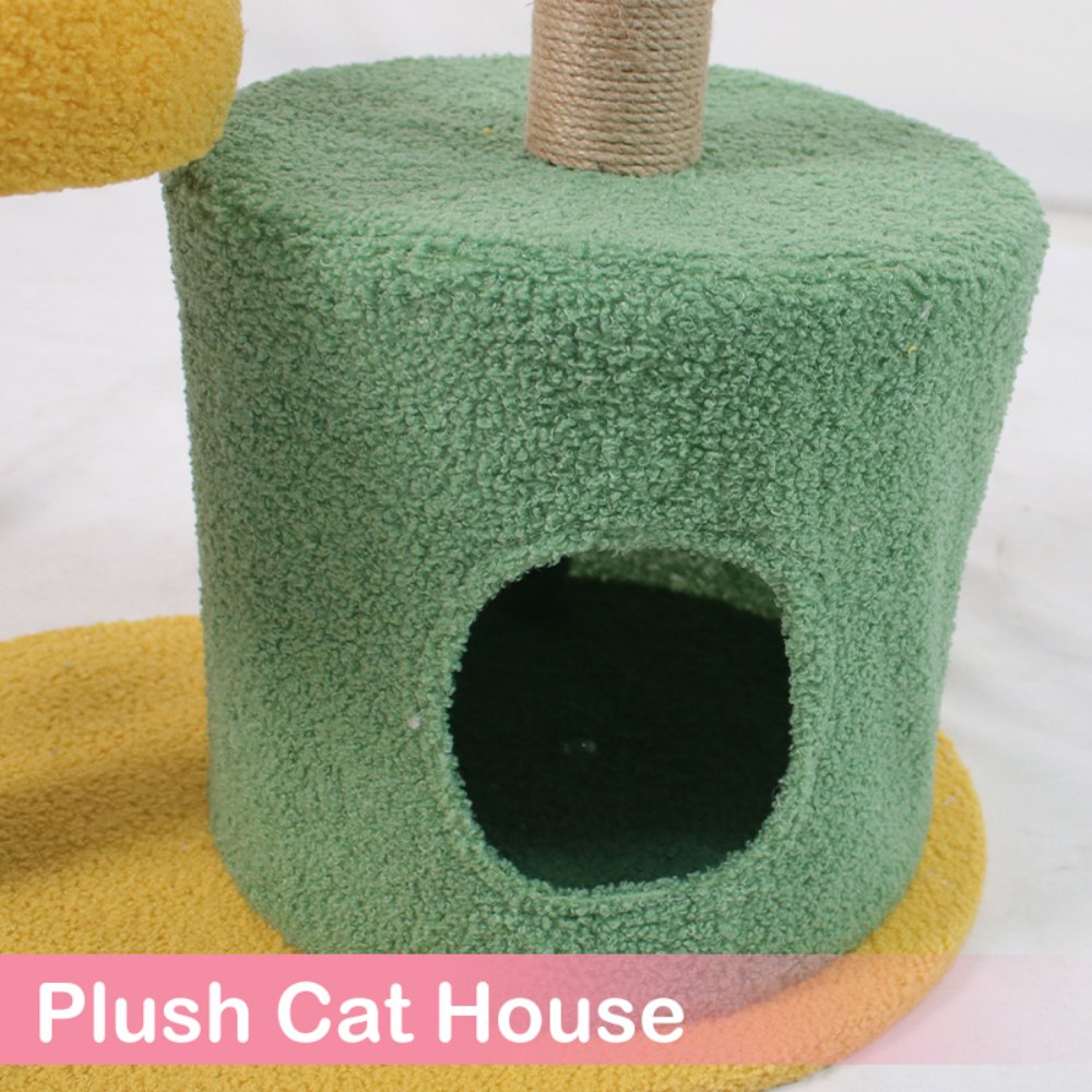 Trendy and creative flower cat tree with removable natural hemp rope pet toy cat tree scratching board — изображение 4