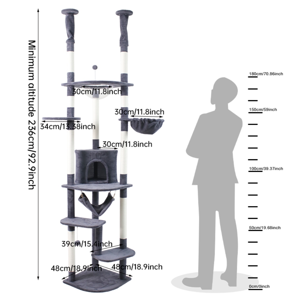 Wholesale Cat Trees Tower Tree House New Cute Luxury High Quality Large Pet Cat Climbing Frame Cat Tree - Imagem 3