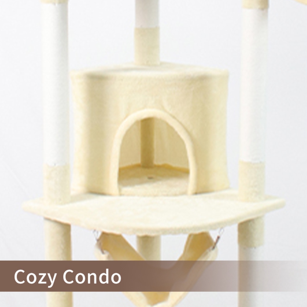 Wholesale Cat Trees Tower Tree House New Cute Luxury High Quality Large Pet Cat Climbing Frame Cat Tree - Imagem 9
