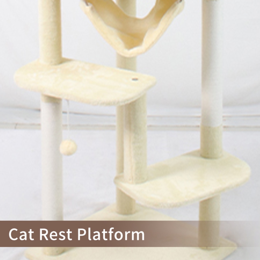 Wholesale Cat Trees Tower Tree House New Cute Luxury High Quality Large Pet Cat Climbing Frame Cat Tree - Imagem 11