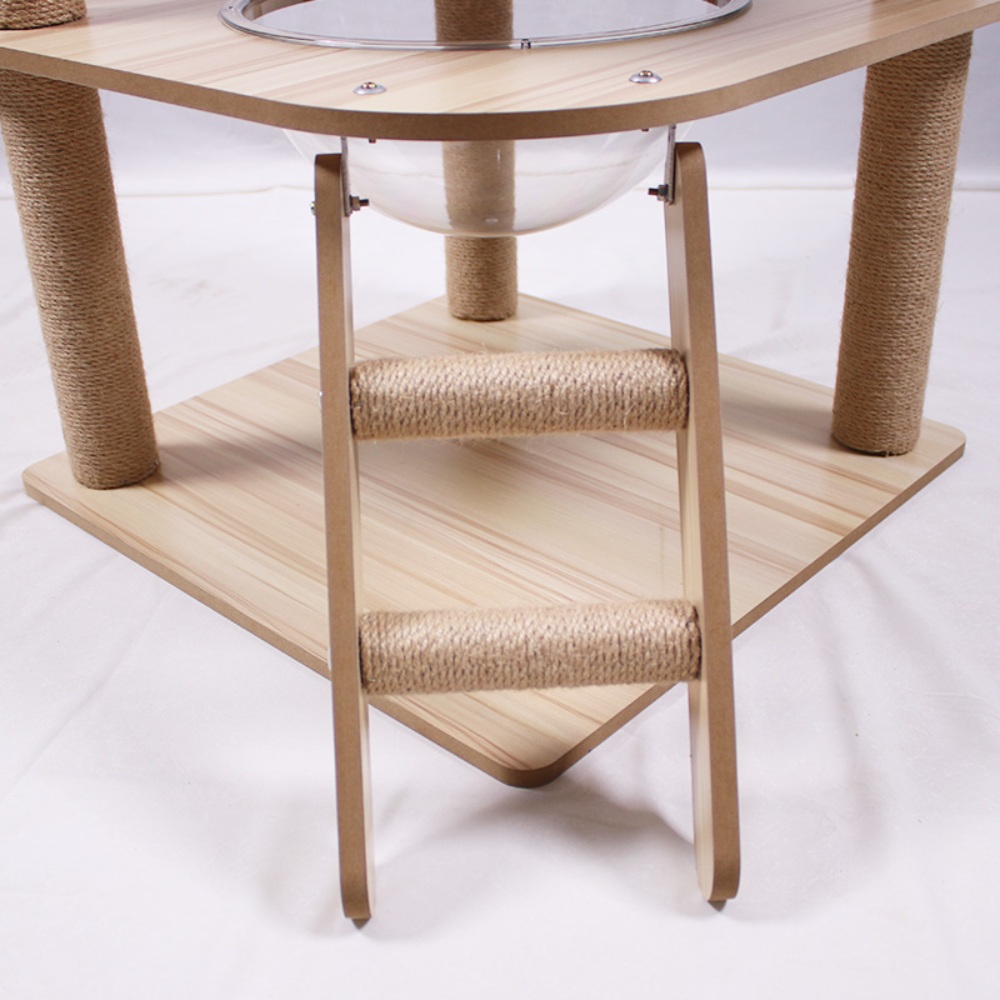 Large Wooden Cat Tree and Scratching Tower Cat Climbing Frame Premium Toy for Feline Friends to Play and Scratch - الصورة 16