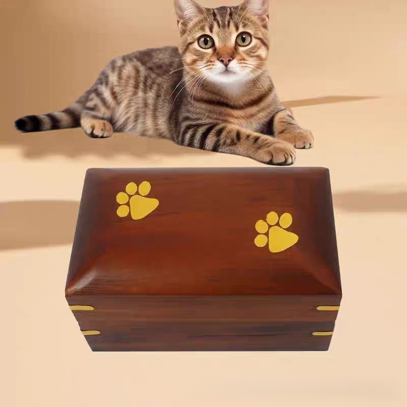 Wooden Pet Urns Cats and Dogs Small Animal Memorial Casket Box Pet Funeral Supplies Urn Wooden Box