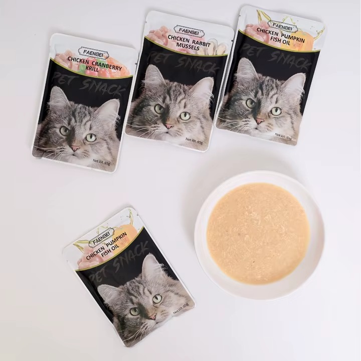 85g Pet Snacks Wet Food Pack Nutritious Cat Snacks 3 Flavors OEM ODM Pet Pouch Food - Imagen 5