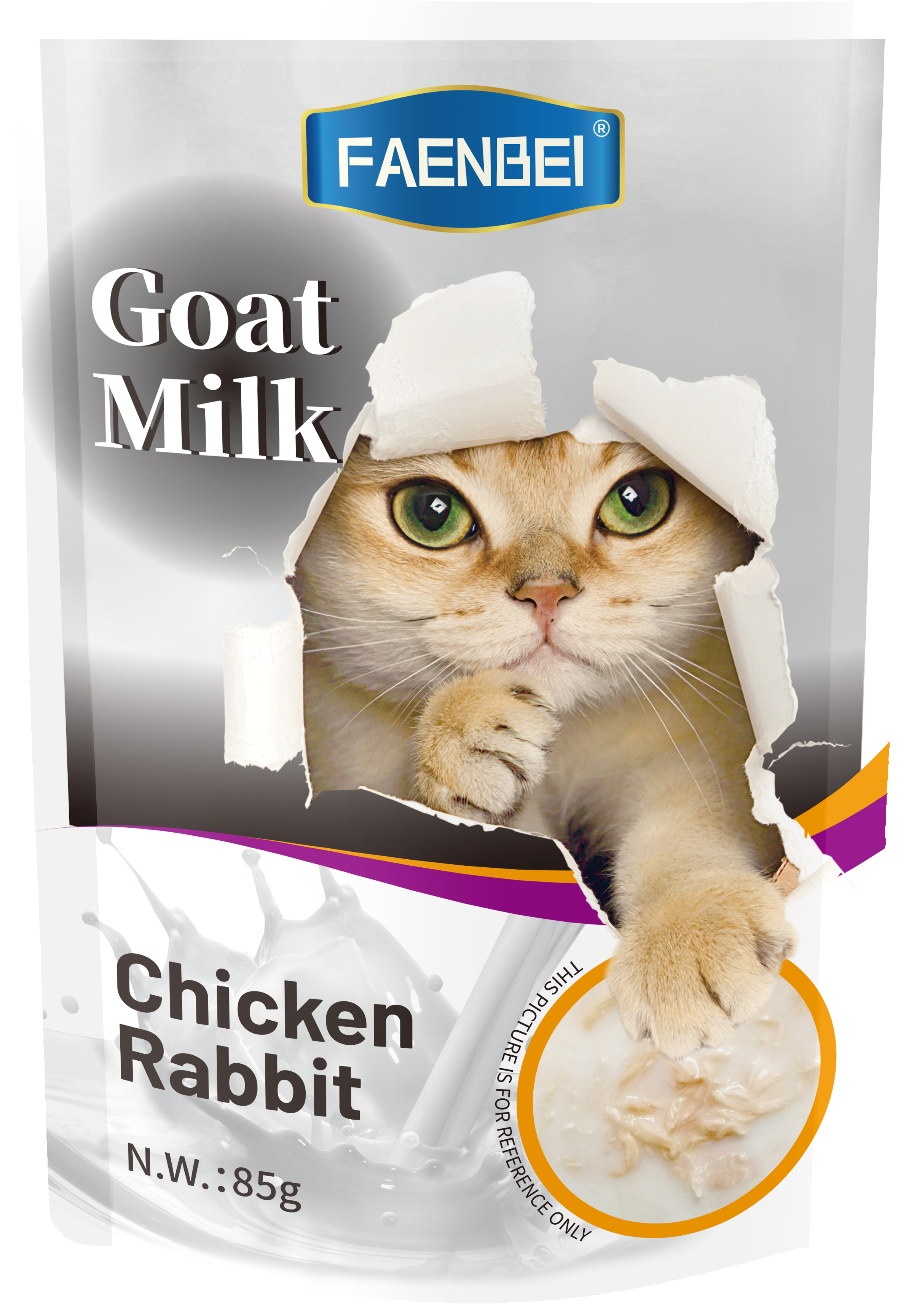 Pet Snacks Goat Milk Packs Cat Snacks Wet Food Packs Goat Milk 85g - Imagen 2