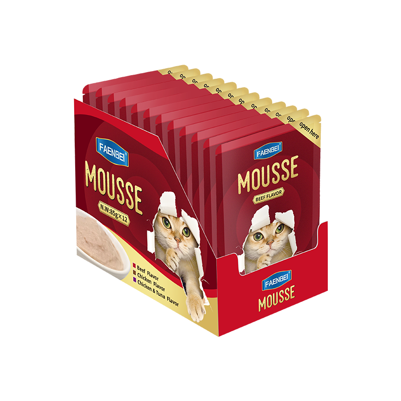 Pet Snack Wholesale Mousse Wet Food Pouch Bulk 2025 New Package Chicken Tuna Beef All Life Stages 85g for Cat and Dog OEM/ODM - Imagem 3