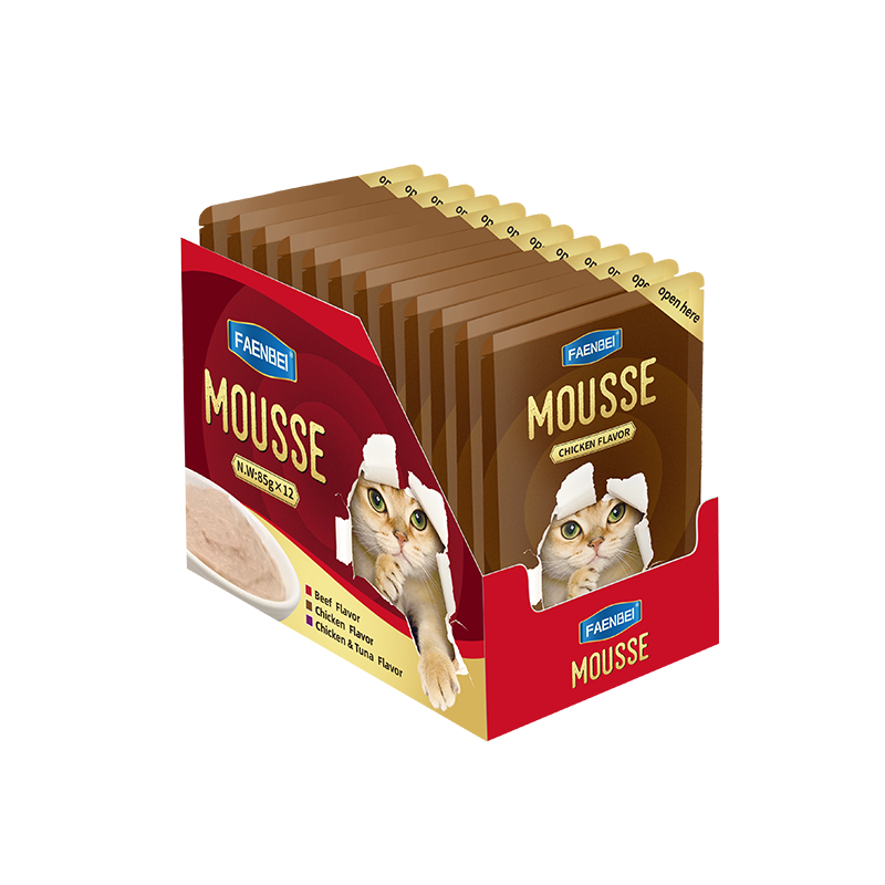 Pet Snack Wholesale Mousse Wet Food Pouch Bulk 2025 New Package Chicken Tuna Beef All Life Stages 85g for Cat and Dog OEM/ODM - Imagem 4