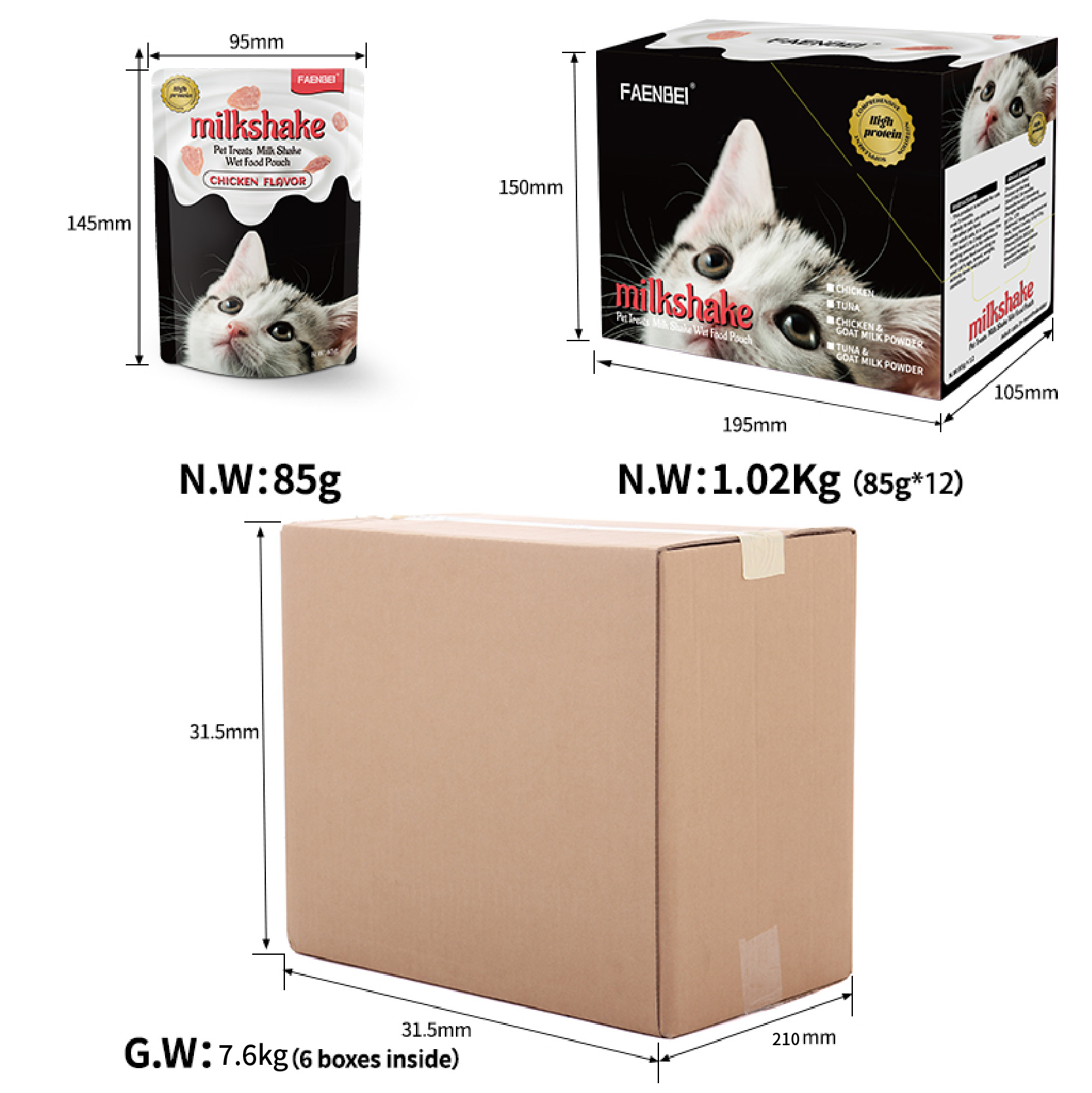 Wholesale Pet Snack Milkshake Fresh Packet Cat Wet Food Pouch 12 Bags/Box Chicken Goat Milk Tuna Goat Milk - Imagem 5