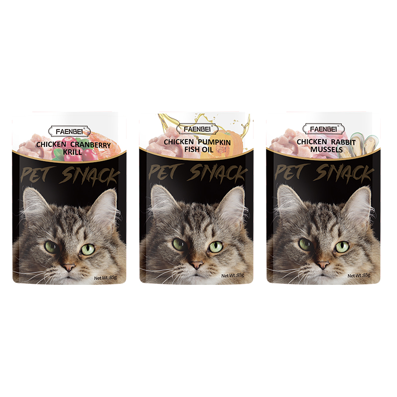 85g Pet Snacks Wet Food Pack Nutritious Cat Snacks 3 Flavors OEM ODM Pet Pouch Food - Imagen 4