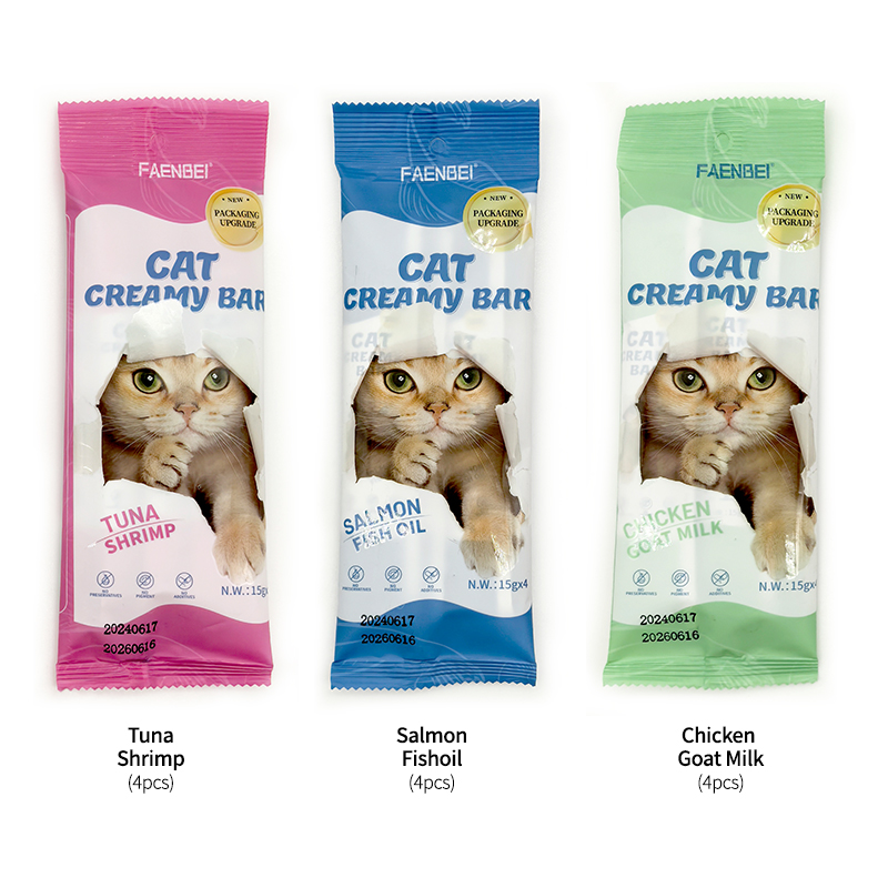 Fresh Meat Cat Strips Pet Liquid Cat Snacks Nutrition Wet Food Wholesale Cat Creamy Treat Chicken Tuna Salmon 15g*4 Pcs - Image 3