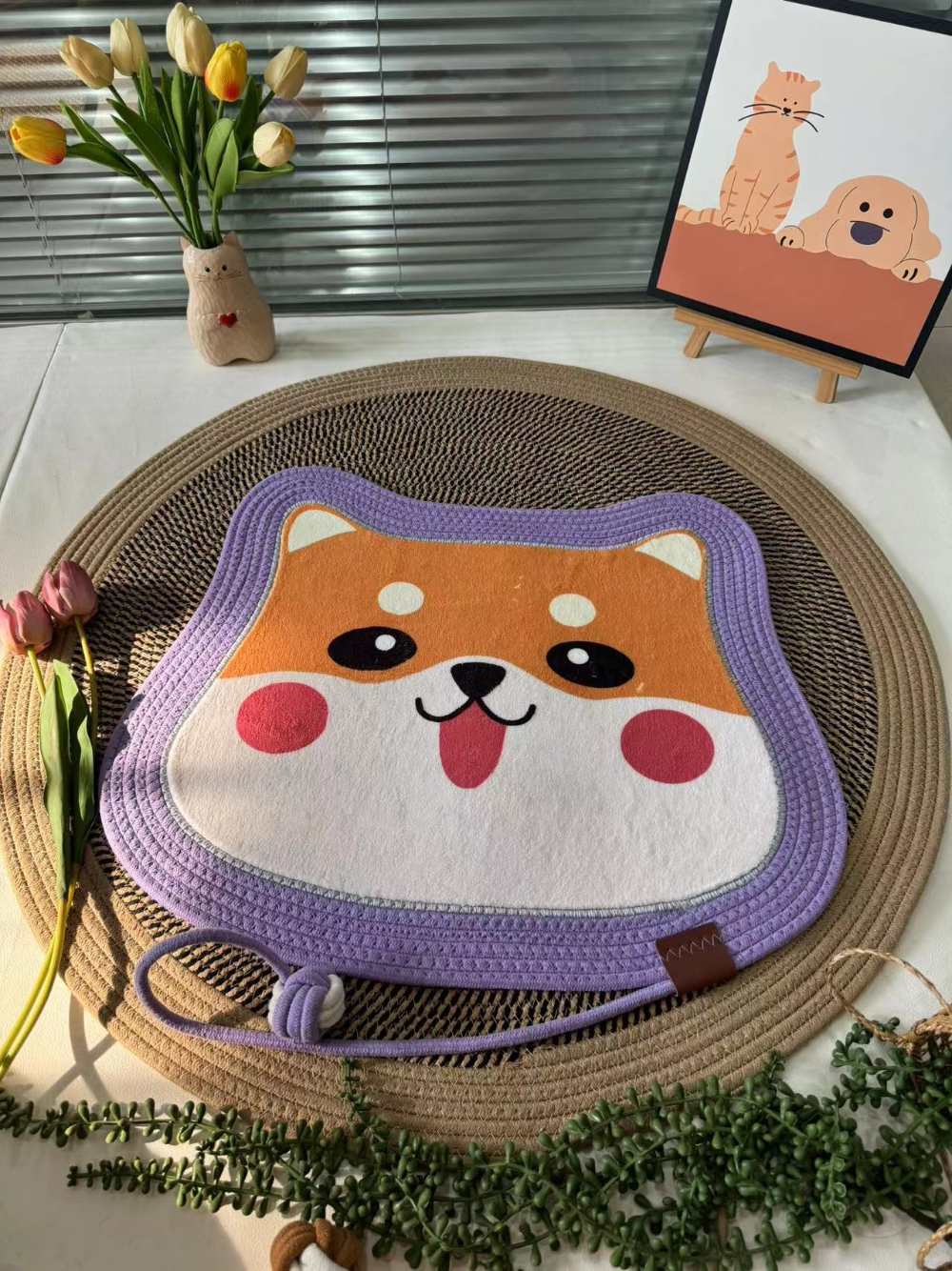 Hand-woven cat scratch pad sleeping bed - Wear-resistant, anti-slip, detachable and washable - Image 2