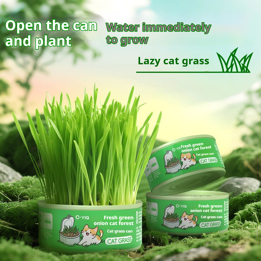 Fresh cat grass canned food Hydroponic home-grown cat food - الصورة 3