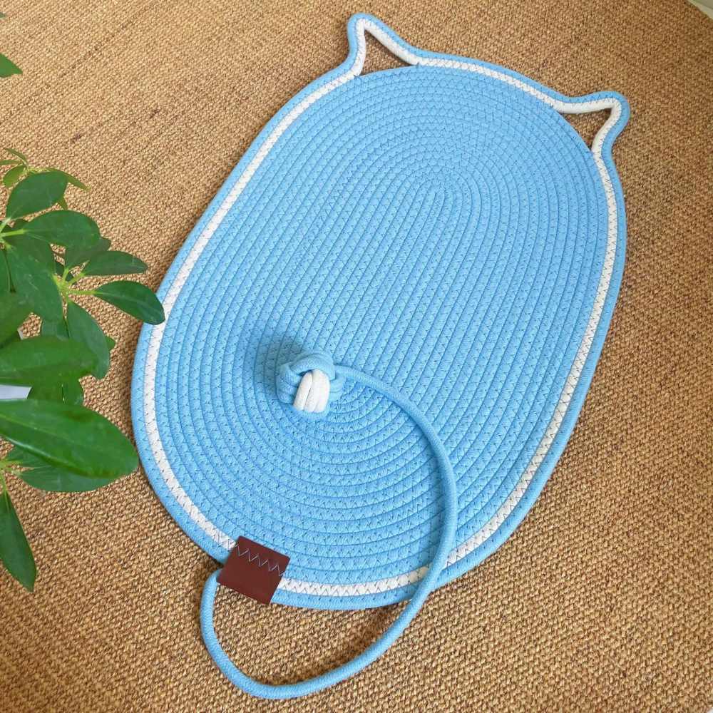 Handwoven Cat Mat - Machine Washable Pet Bed, Anti-Scratch & Durable for All Seasons